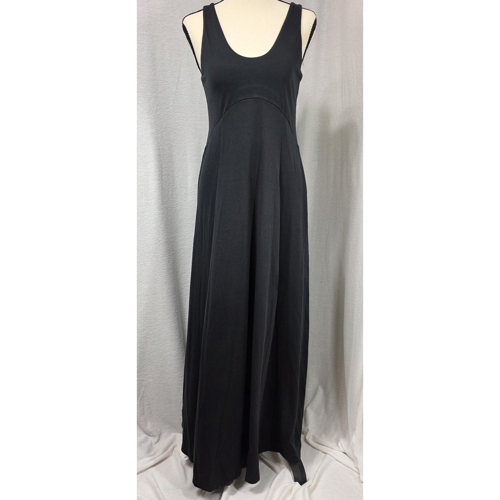 Halara Black Soft Stretch Empire Waist Scoop Neck Maxi Dress Size XS Casual NWT